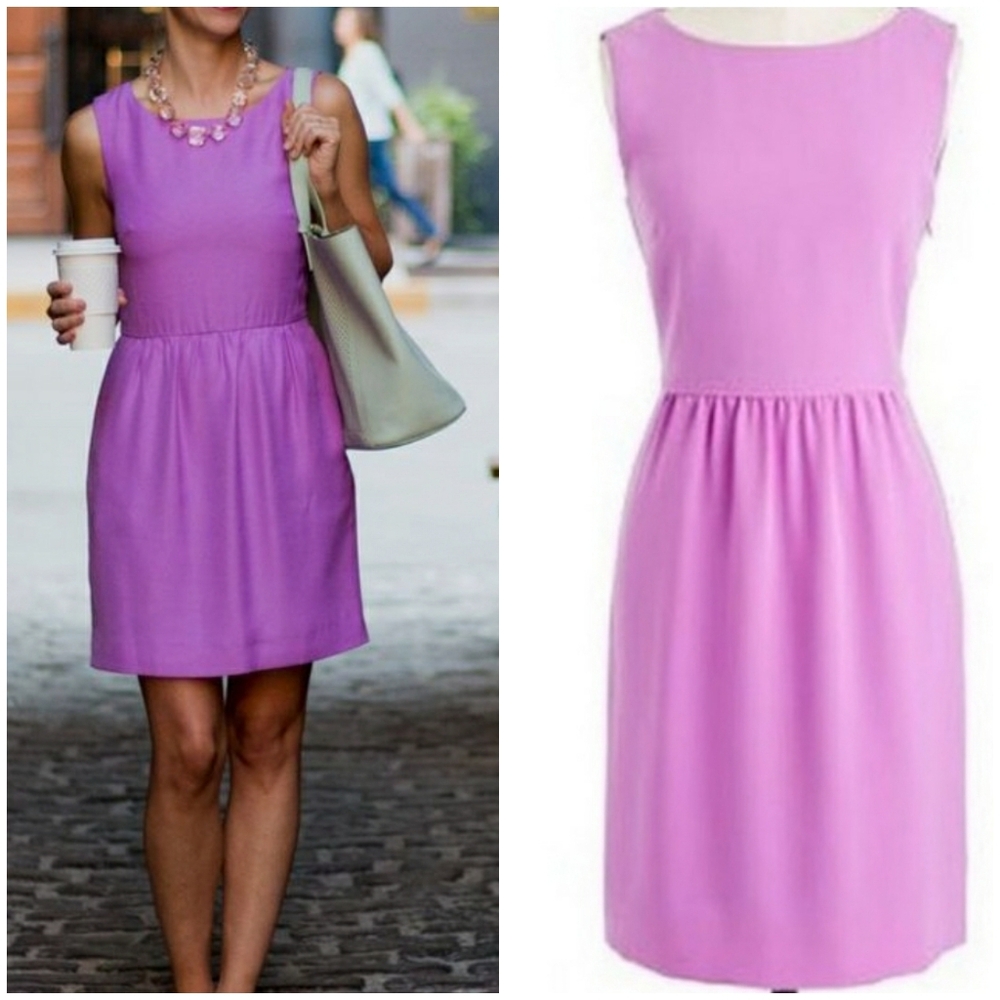 J. Crew Camile Lilac Purple Chiffon Dress Bridesmaid Dress A-Line Size 12